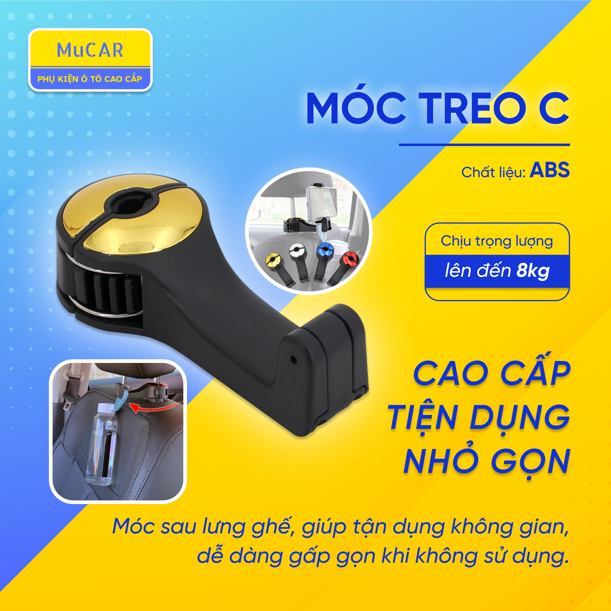 Móc treo mini lưng ghế ô tô C - Ảnh 6