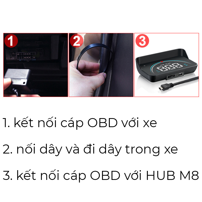 Thiết Bị Hiển Thị Tốc Độ Trên Kính Lái Hud M8 - Ảnh 14