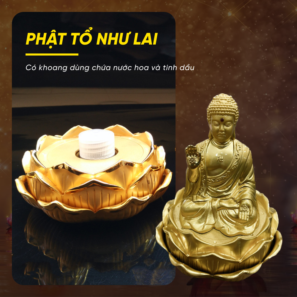 Tượng Phật Như Lai để taplo trang trí ô tô có kèm nước hoa - Ảnh 4