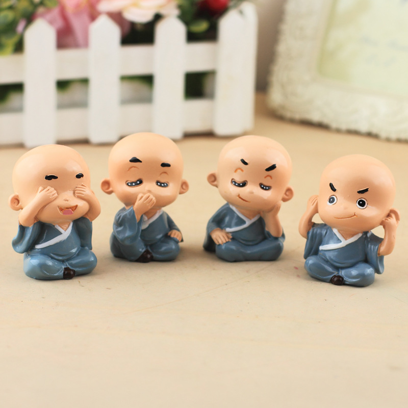 Tượng 4 Chú Tiểu Tứ Không Trang Trí Ô Tô