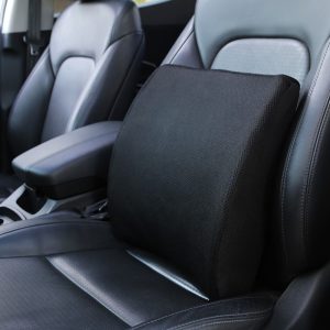Đệm tựa lưng gel cao su non có đai cài - Đen lưới