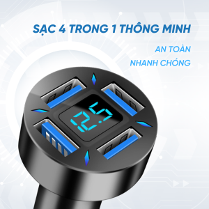 Tẩu sạc ô tô 4 cổng USB 4.8A