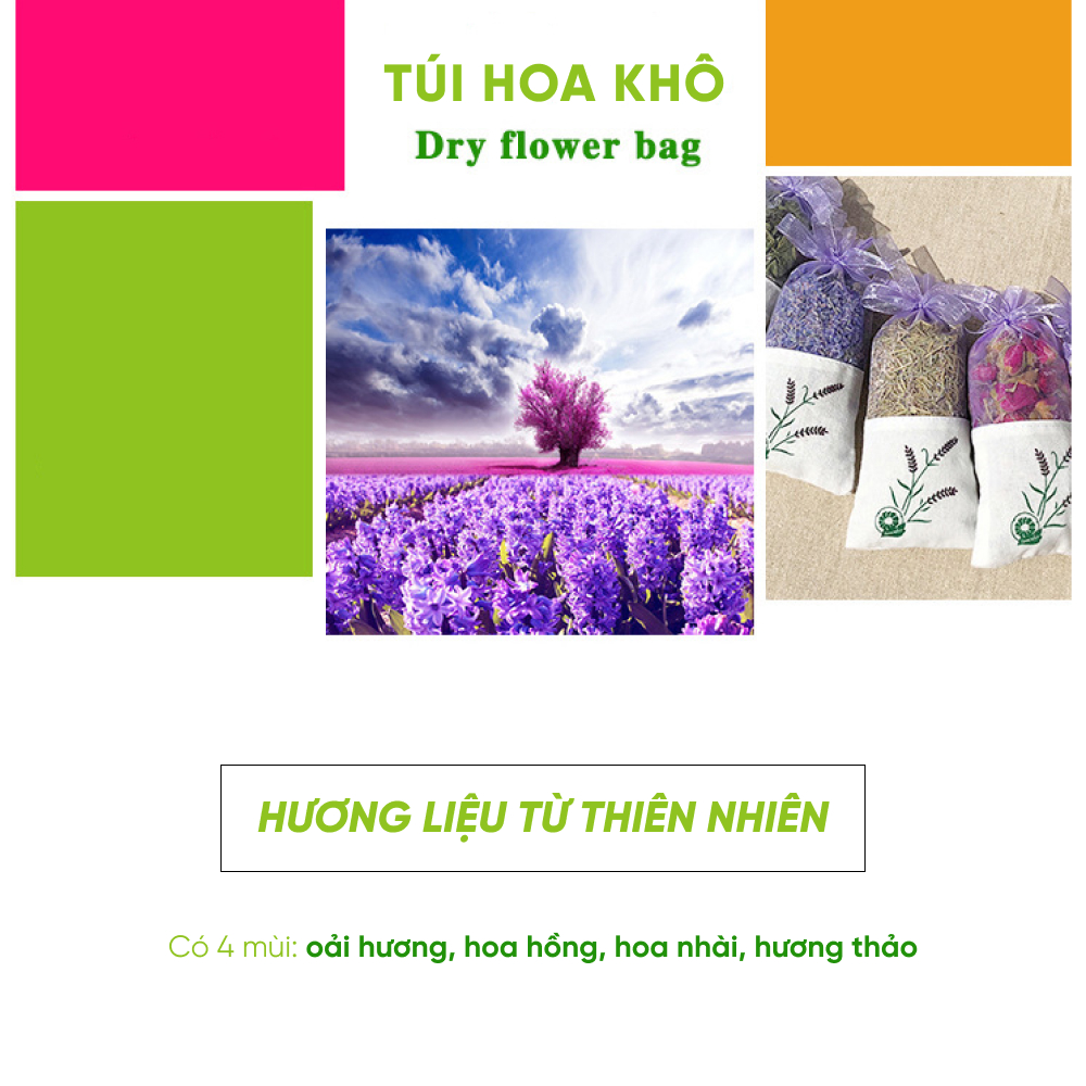 Túi Thơm Hoa Khô Khử Mùi Trang Trí Ô Tô - Ảnh 5