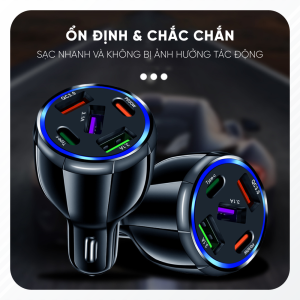 Tẩu Sạc Nhanh Cổng USB, Type C Trên Ô Tô
